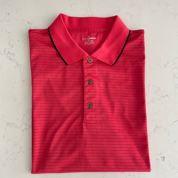Grand Slam Golf Short Sleeve Striped Polo Polyester Shirt Red + Black Sz XL - Picture 8 of 14
